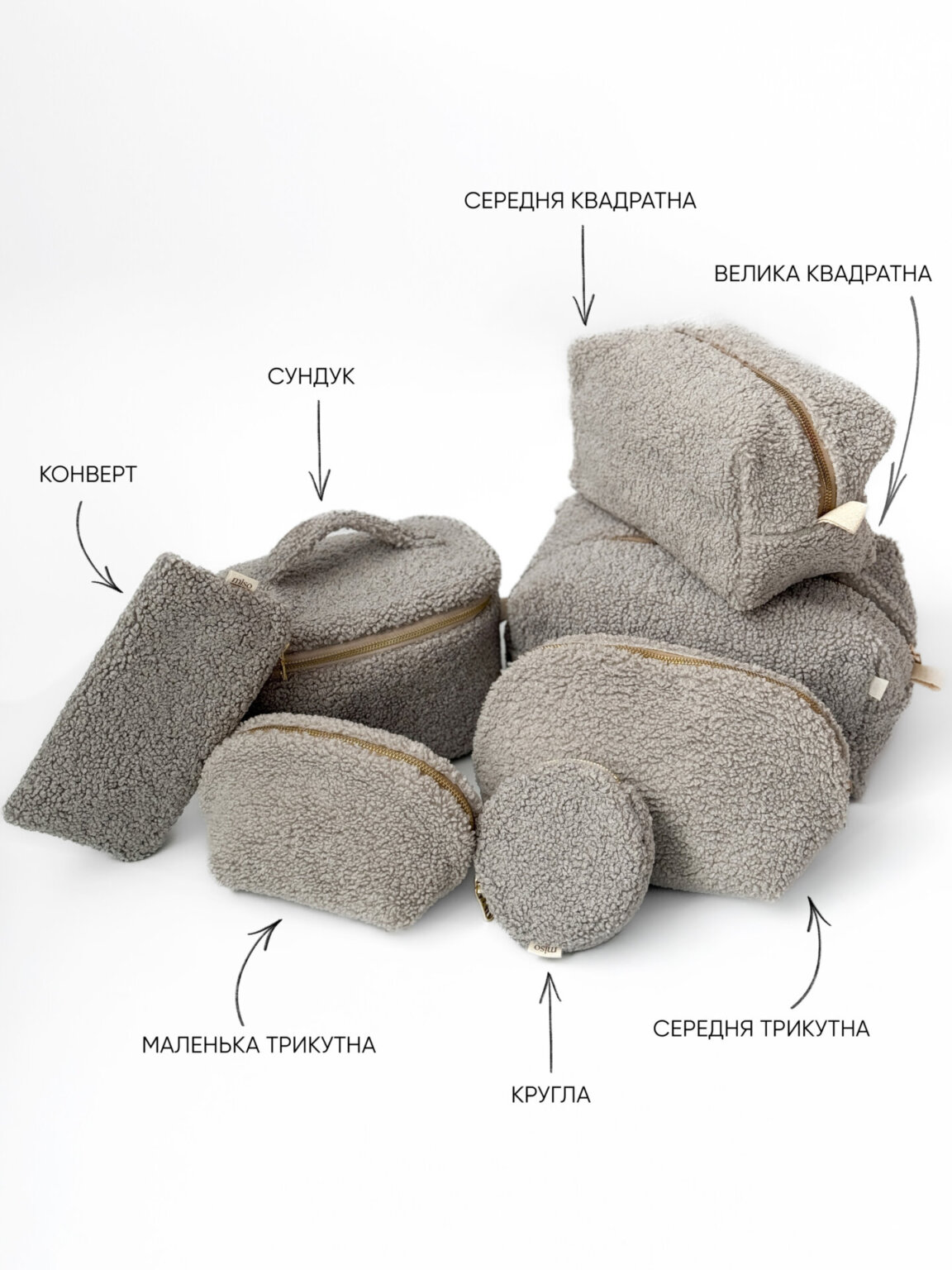 Подарунковий набір TEDDY grey (косметичка, капці)