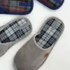 Капці домашні чоловічі вельвет/клітина сірий