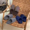 Капці домашні напівчешки чоловічі фліс/хмаринки (коричневий)
