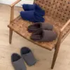Капці домашні напівчешки чоловічі фліс/хмаринки (синій)