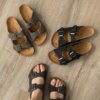 Twins замшеві, ортопедичні сандалі з застібками, = чорні(код01)