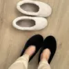Взуття Балетки жіночі LUX хутро чорні