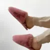 Тапочки жіночі хутряні LUX, закриті рожеві