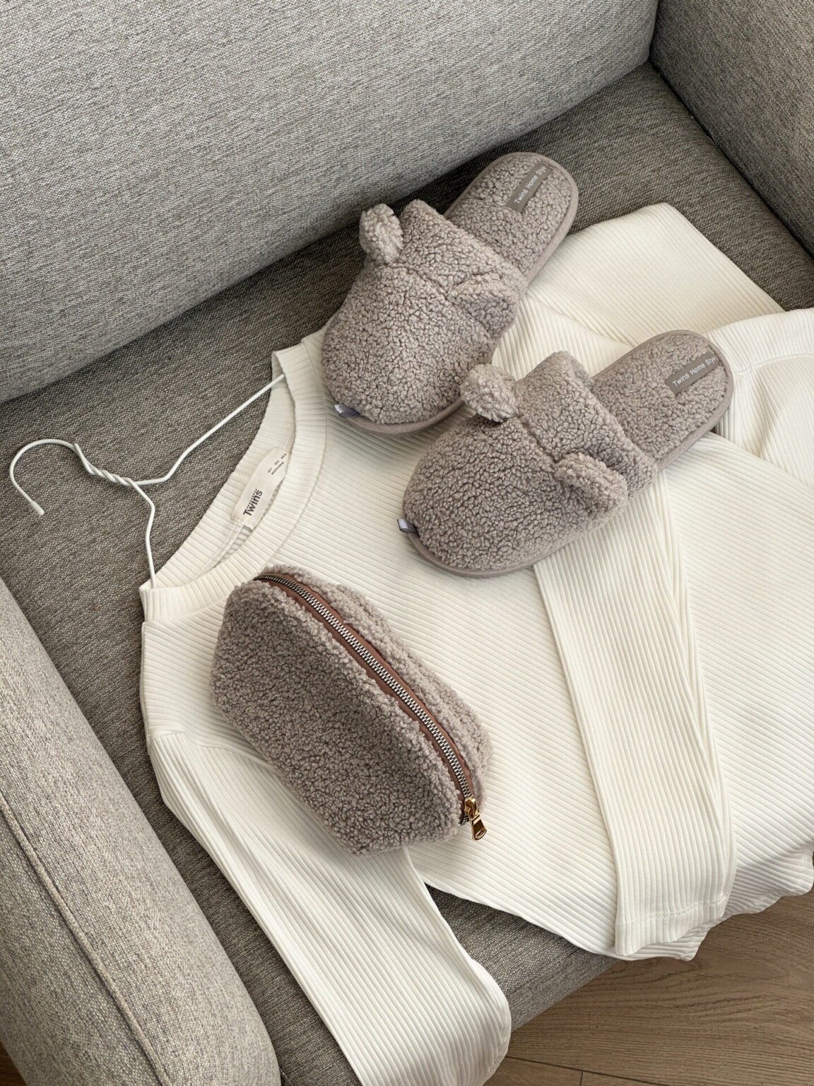 Капці домашні жіночі HS хутрянi TEDDY grey