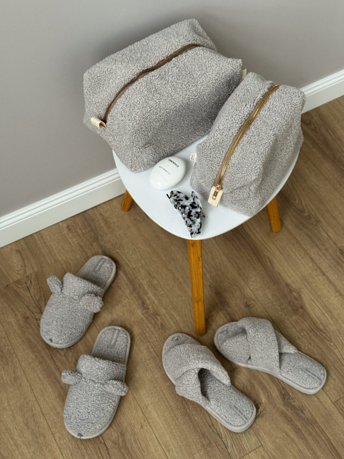Капці домашні жіночі HS хутрянi TEDDY grey