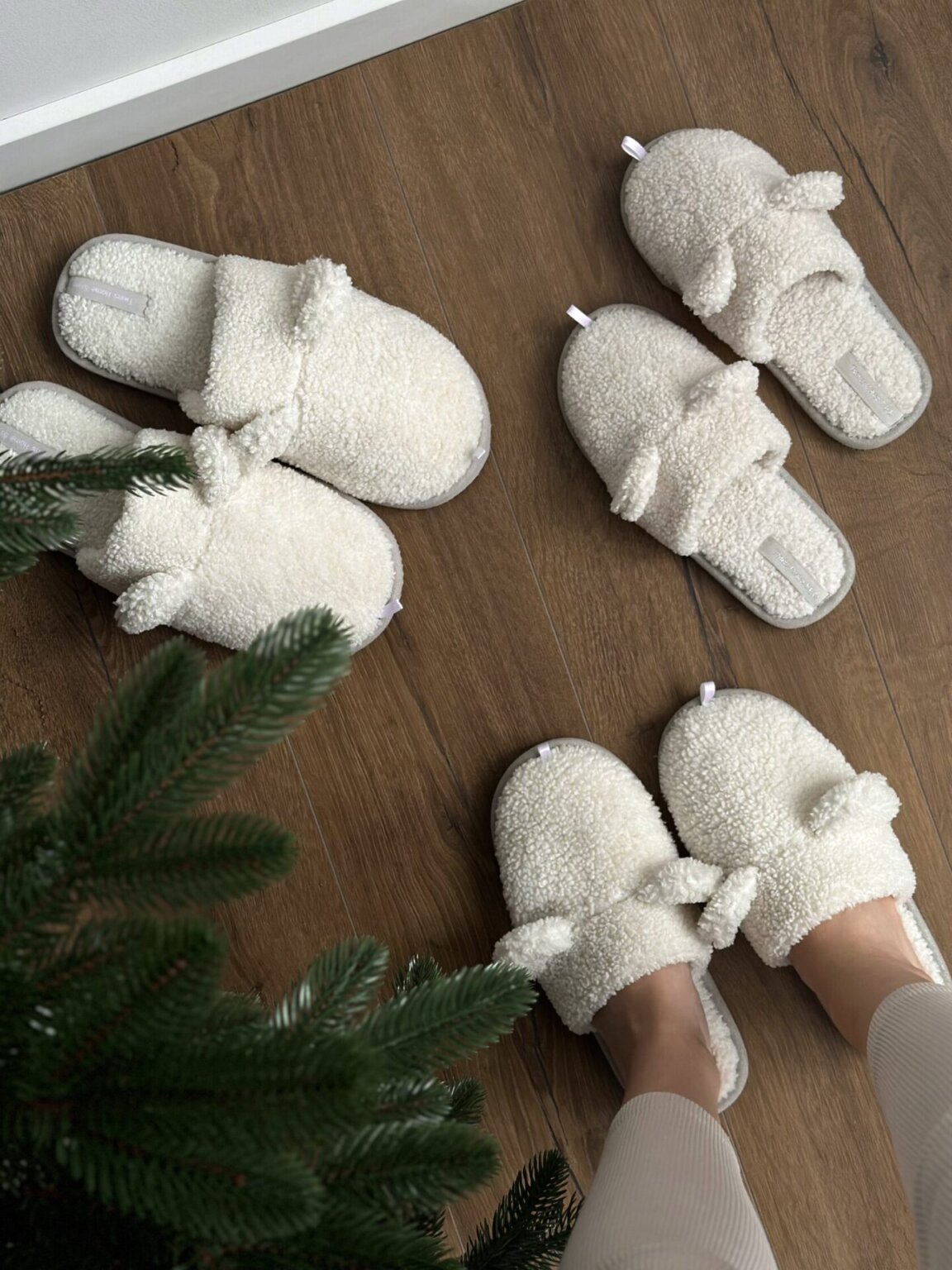 Капці домашні жіночі HS хутрянi TEDDY white