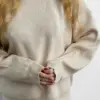 Комплект в'язаний, штани та светр молочного кольору