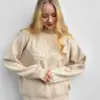 Комплект в'язаний, штани та светр молочного кольору