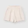 Костюм мусліновий 2-шаровий шорти + сорочка смужка бежевий