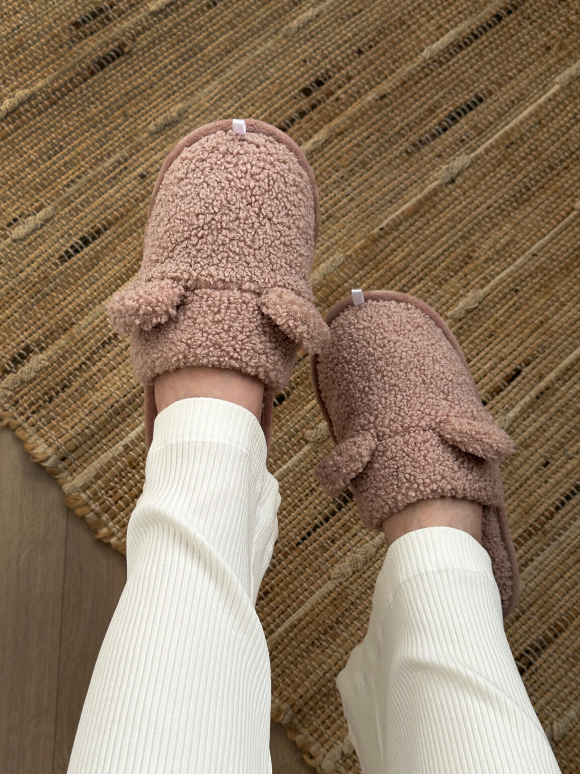 Подарунковий набір TEDDY pink (косметичка, капці, пакування коричневе)