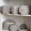 Косметичка TEDDY сірого кольору круг