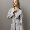 Халат вафля крупна сірий