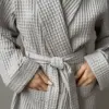 Халат вафля крупна сірий