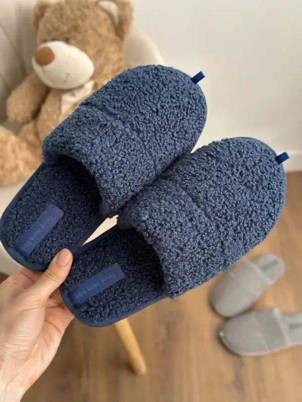Капці домашні дитячі HS хутрянi TEDDY blue (без вух)