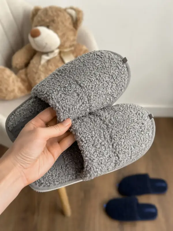 Капці домашні дитячі HS хутрянi TEDDY gray (без вух)
