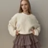 Спідниця рюш поплін коричнева