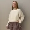 Спідниця рюш поплін коричнева