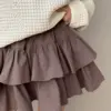 Спідниця рюш поплін коричнева