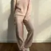 Soft в'язані штани пудрові