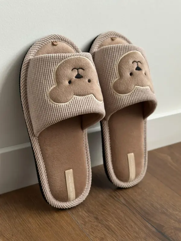 Капці домашні жіночі HS-VL вишивка/аплікація beige bear