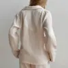 Костюм сорочка та штани муслін смужка бежева