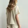 Муслін горох молочний  костюм сорочка та шорти з рюшами