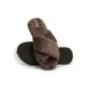 Капці домашні жіночі HS хутрянi перехрест chocolate (X)