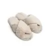 Капці домашні жіночі HS хутрянi перехрест beige (X)