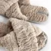Капці домашні жіночі HS хутрянi перехрест beige (X)
