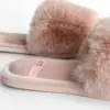 Капці домашні жіночі HS-LUX хутрянi відкриті pudra (=)