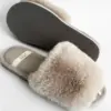 Капці домашні жіночі HS-LUX хутрянi відкриті gray (=)