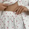 Фланель піжамний комплект білий "троянда"