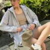 Бавовна Кофта з капюшоном на блискавці трикотаж 3-х.нитка сіра