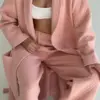 Штани трикотаж стьобаний рожевий