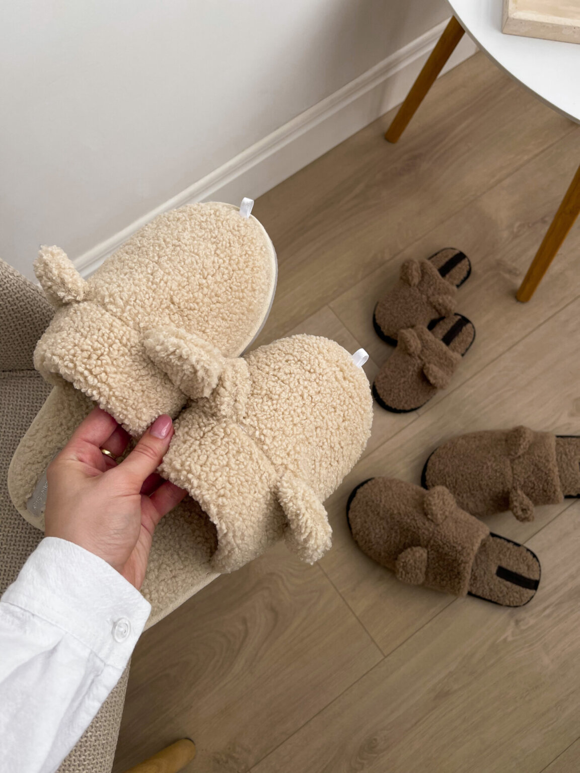Капці домашні жіночі HS хутрянi TEDDY milk