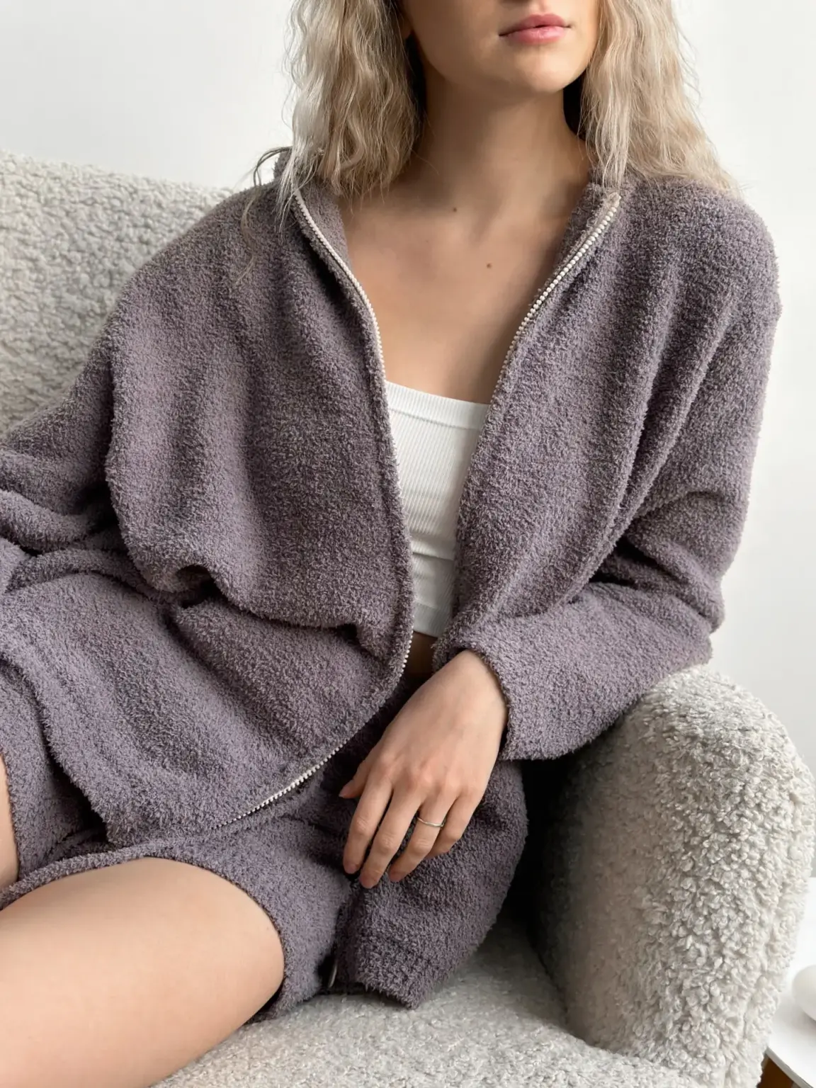 Soft в'язана кофта на блискавці графіт