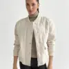 Куртка стьобана бомпер молочна onesize, SALE (з дефектами)