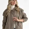 Куртка стьобана бомпер капучино onesize