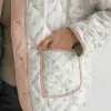 Куртка стьобана у квітку біла onesize