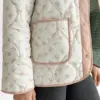 Куртка стьобана у квітку біла onesize