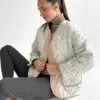 Куртка стьобана у квітку біла onesize