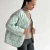 Куртка стьобана у квітку біла onesize