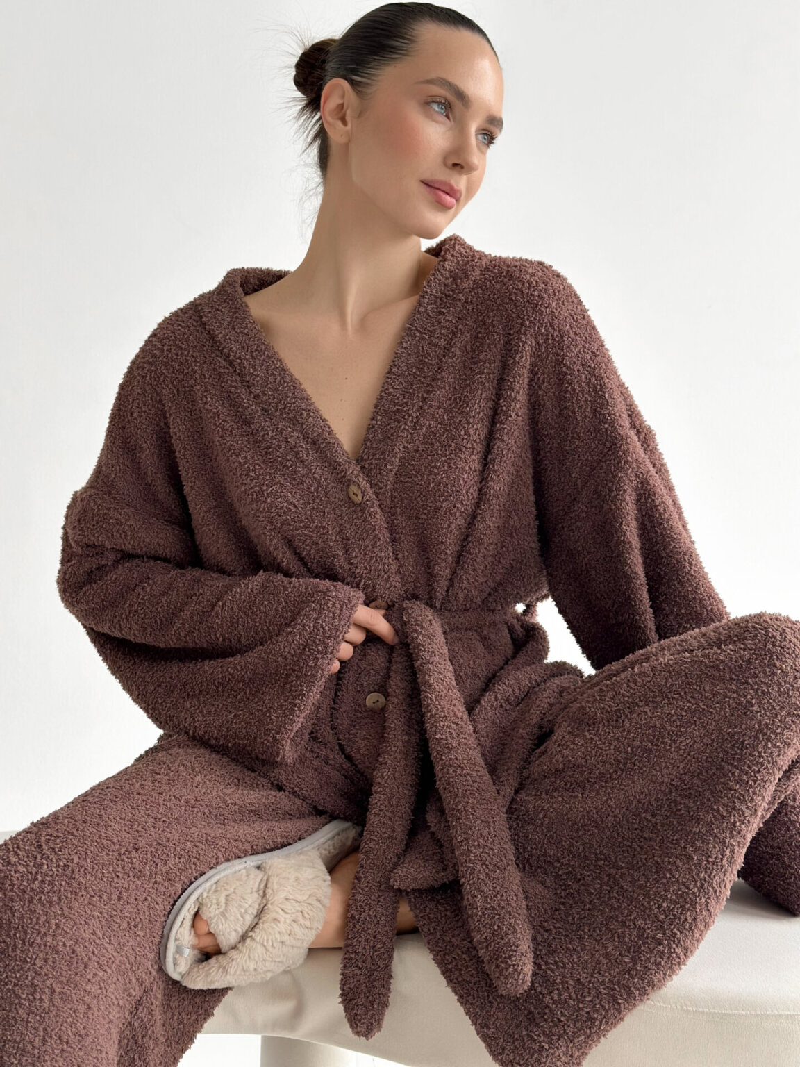 SOFT махра Штани коричневі