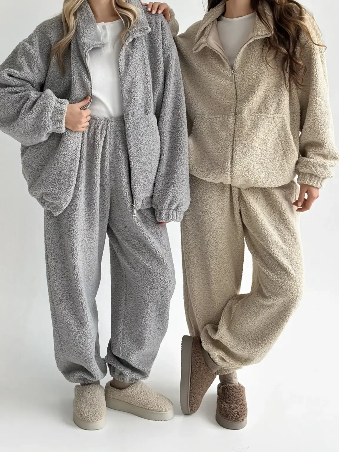 Костюм Тедді бомбер + штани бежевий (onesize)