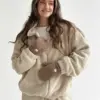 Костюм Тедді бомбер + штани бежевий (onesize)