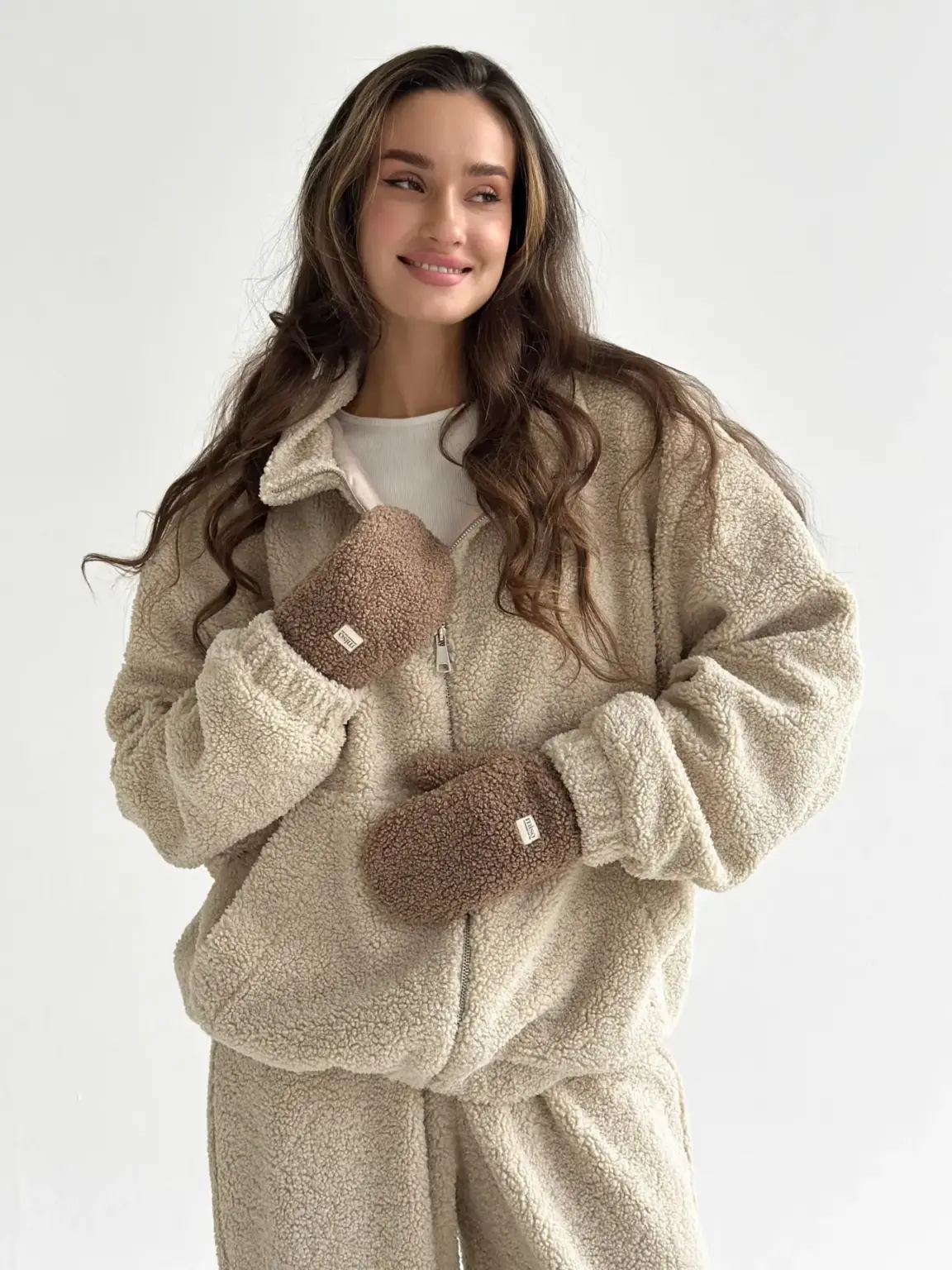 Костюм Тедді бомбер + штани бежевий (onesize)