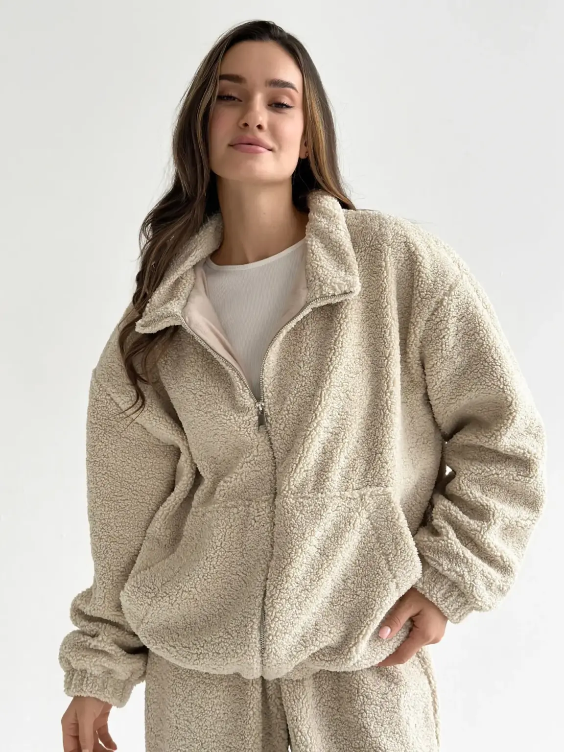 Костюм Тедді бомбер + штани бежевий (onesize)