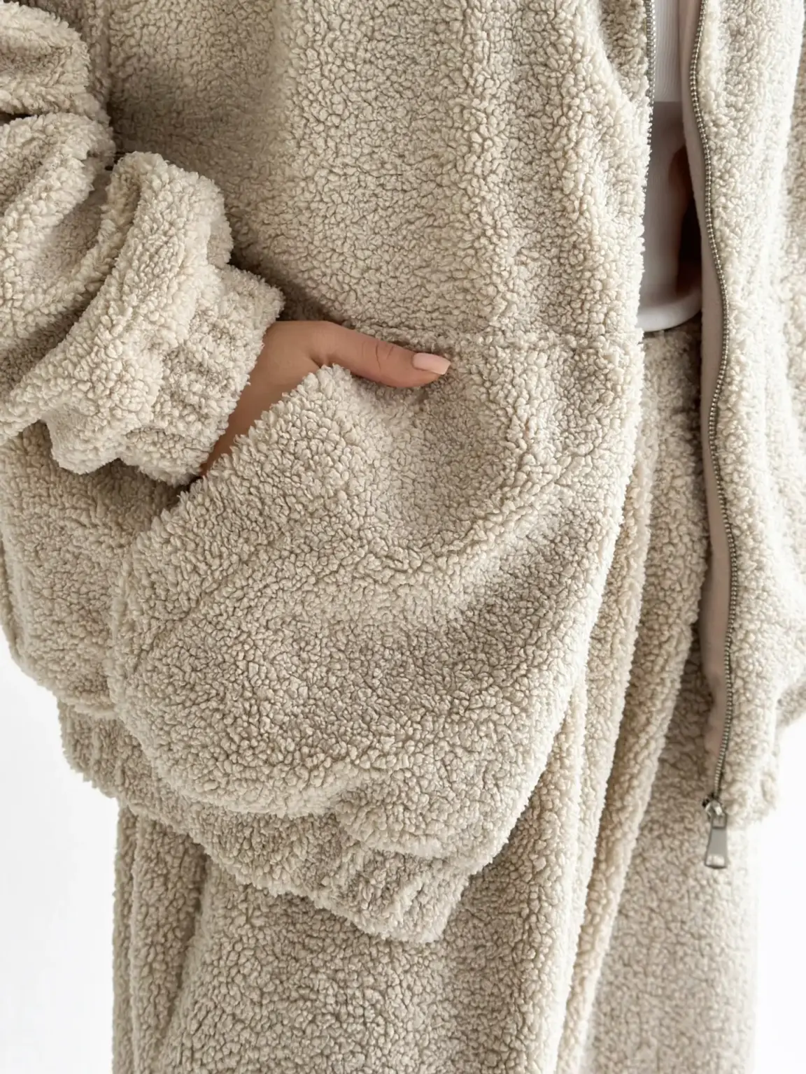 Костюм Тедді бомбер + штани бежевий (onesize)