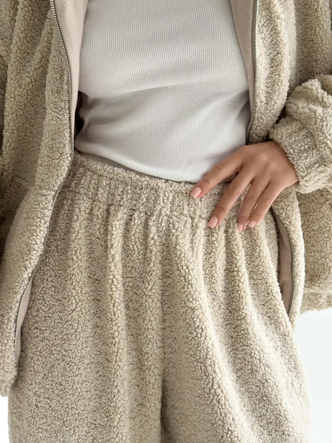 Костюм Тедді бомбер + штани бежевий (onesize)