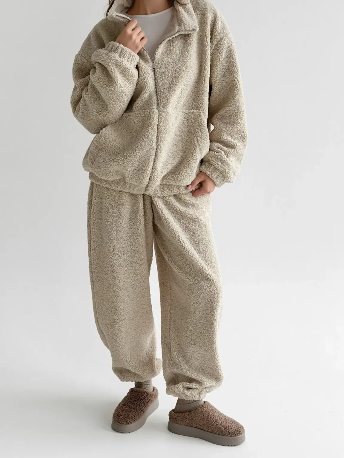 Костюм Тедді бомбер + штани бежевий (onesize)
